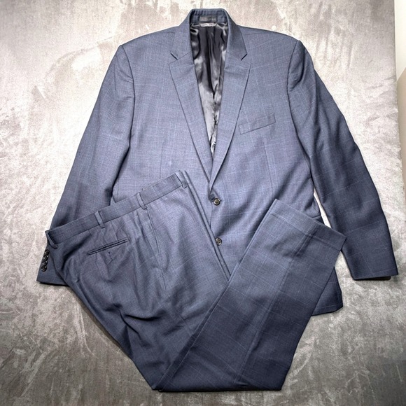 Lauren Ralph Lauren Other - Lauren Ralph Lauren Mens Suit 48L Blazer Navy Blue Windowpane Wool 38x34 Pants